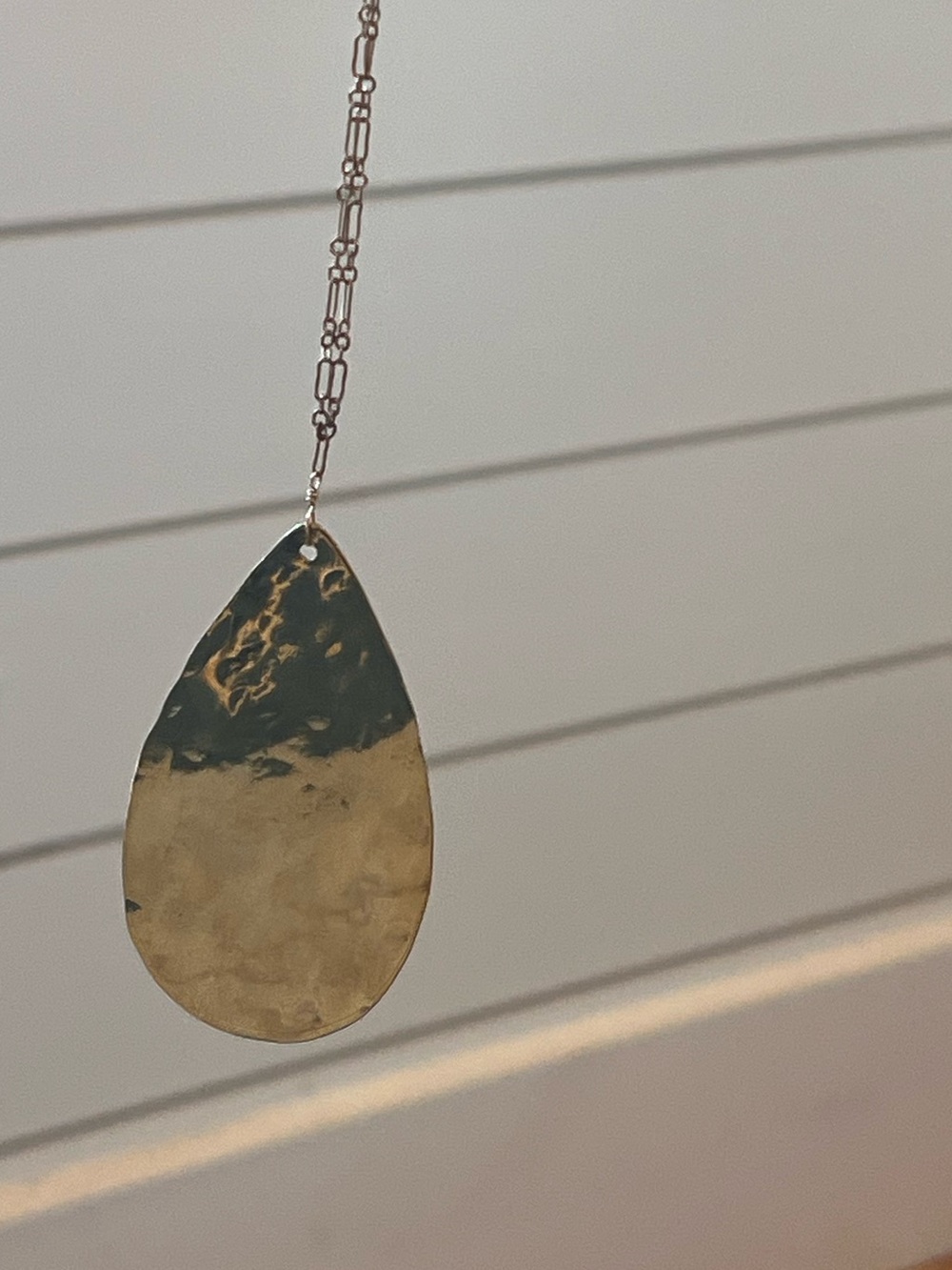 Gold Teardrop Pendant Necklace - Women's Fashion Necklace